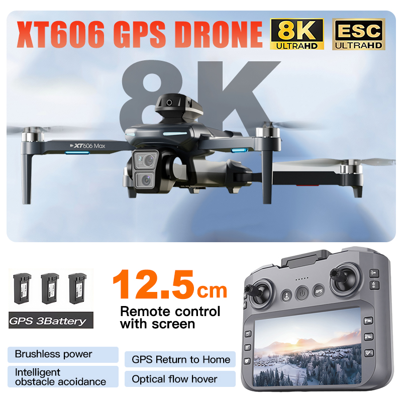Drone Multispectral - Dron XT606 MAX 3 con Batería,